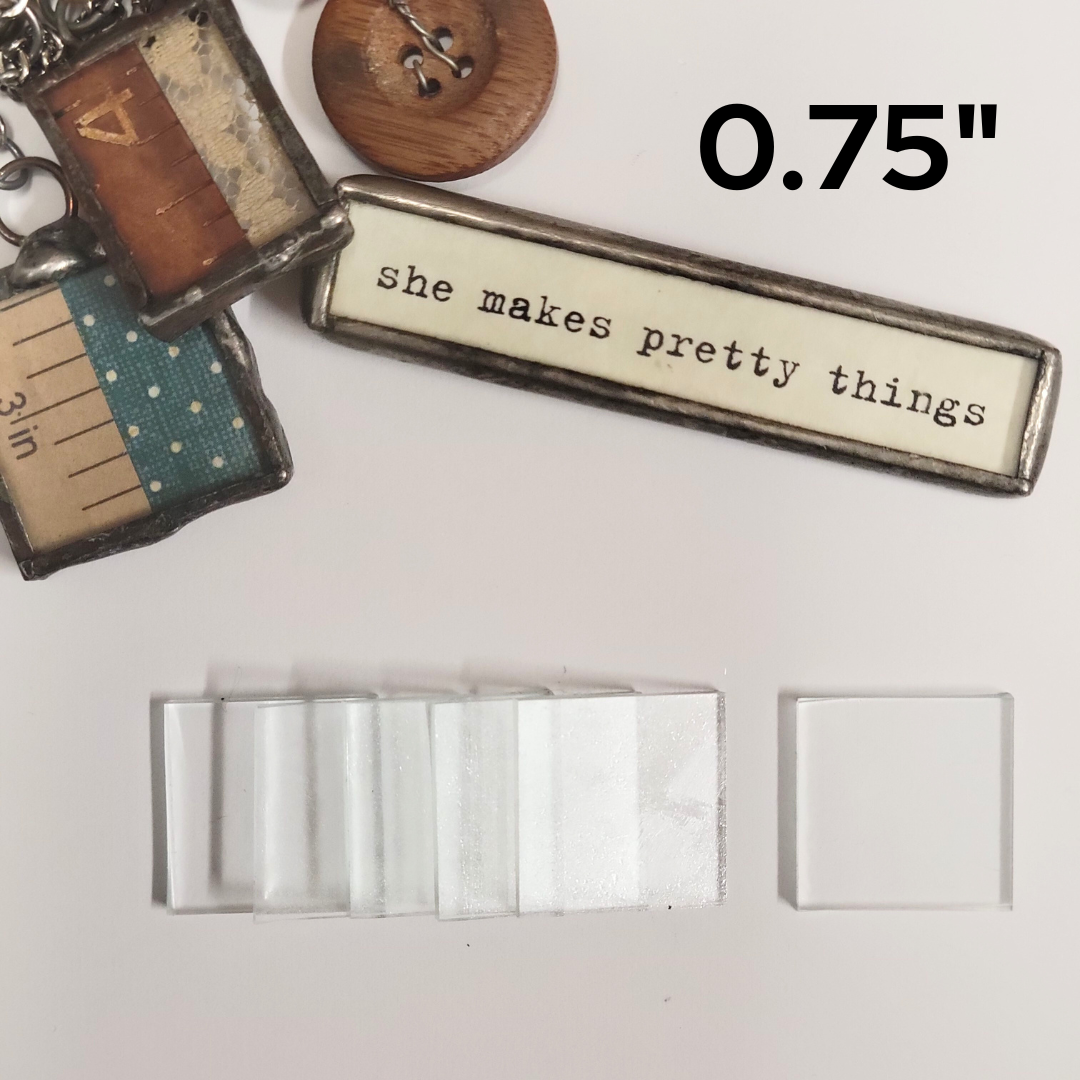 3/4" Square Clear Flat Glass (0.75 inch) | 30 Pack